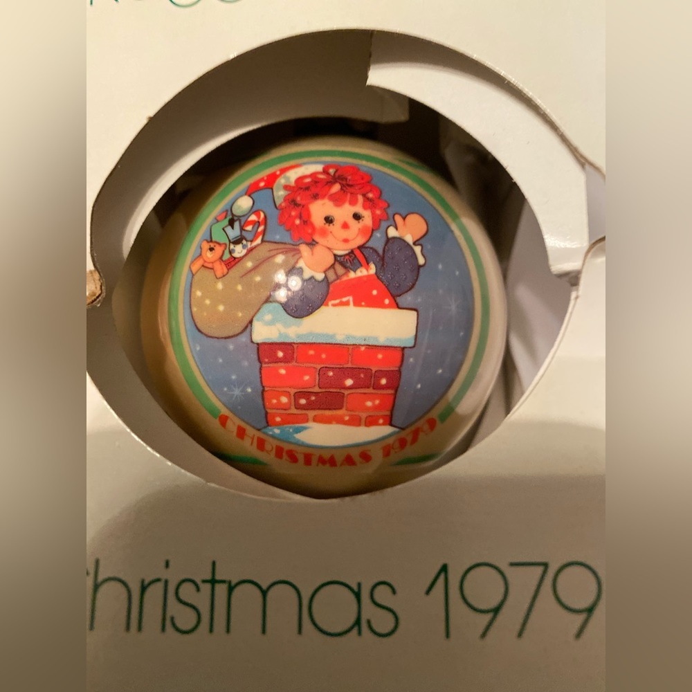 Schmid Raggedy Ann and Andy Ornament Ball Lot 5 Vintage - Picture 4 of 15